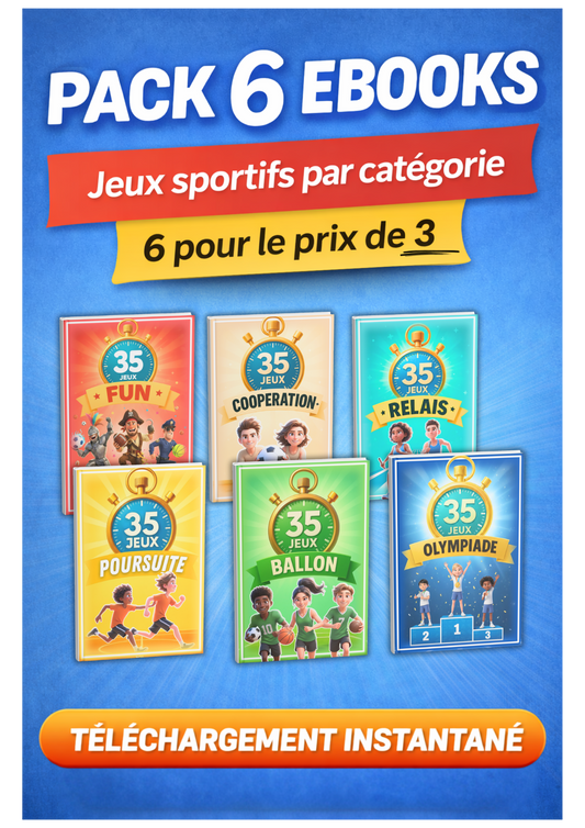 Pack 210 jeux sportifs - Coopération, Fun, Ballon, Relais, Poursuite.. et Olympiade !