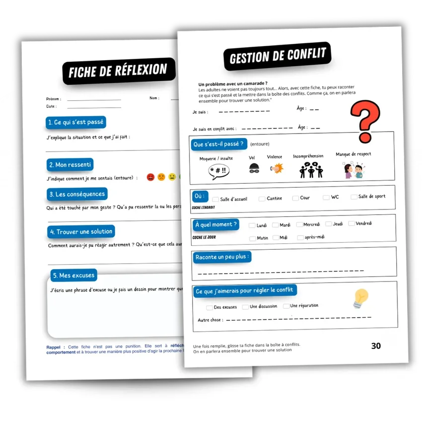 Fiches de réflexion et gestion de conflit